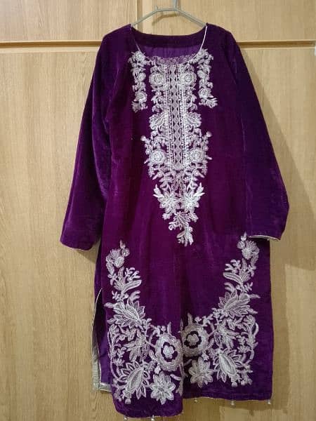 Full embroidered 3 pc Velvet suit 0