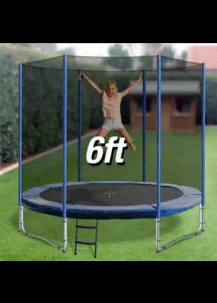 10 ft Kids Jumping Trampoline with safty Net 03074776470 1