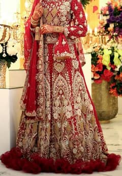 Full heavy designer lehnga with 3D embellishments ( one day used only) 0