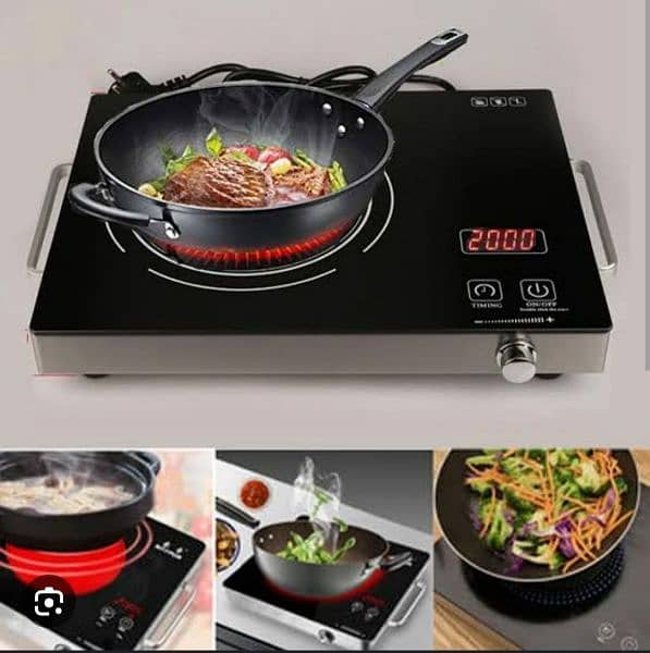 Electric Infrared Stove Hot Plate cooker 3500W temperred glass 4