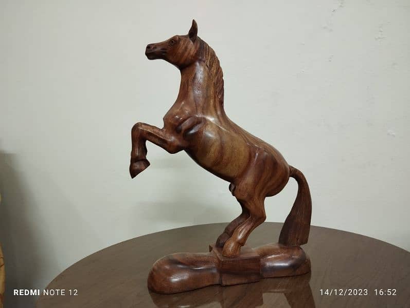 wooden Horse Showpiece 12