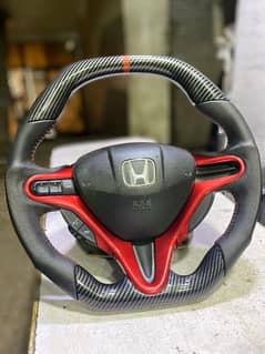 Honda rebon+civic carbon fiber multimedia steering