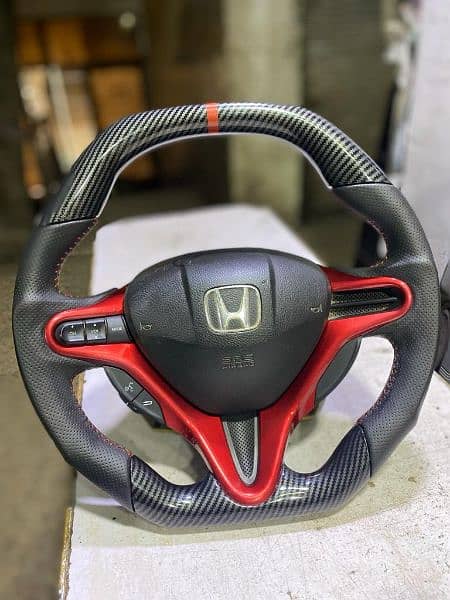 Honda rebon+civic carbon fiber multimedia steering 2