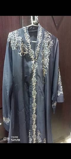 dark grey silk abaya