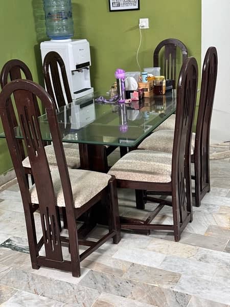 dinning table 6 chair solid wood 6