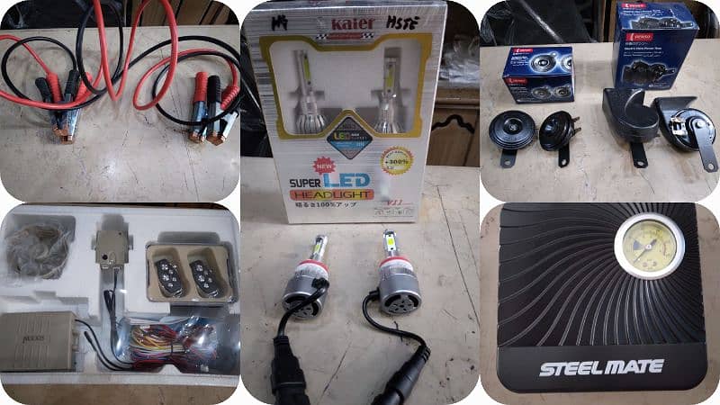 Jump Starter cable Pump air compresor Alaram system, cameras Horns led 0