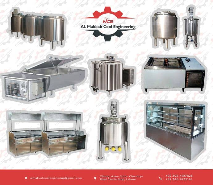 MILK BOILER | MILK CHILLER | MIXER TANK | STEEL COUNTER | FARIMALL PK 0