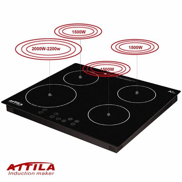 ATTILA Aura+ 4 burner Induction cooker and hot plates- 03007420777 2