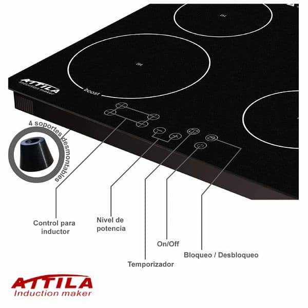 ATTILA Aura+ 4 burner Induction cooker and hot plates- 03007420777 3