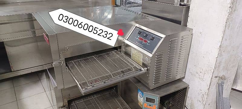 conveyor pizza oven deep fryer hot plate fast food machinery counter 3