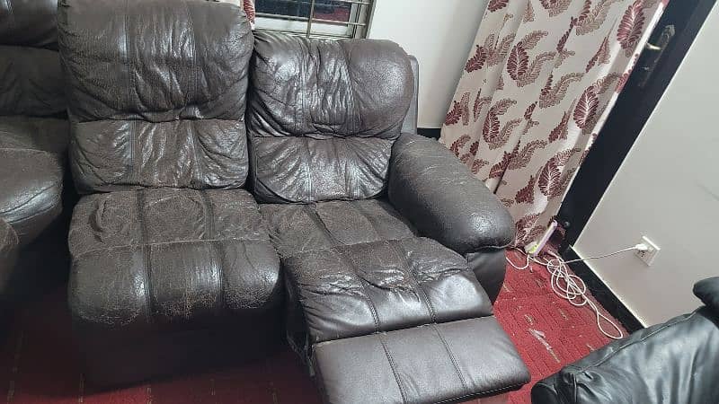 Original leather Sofa set 5 seater or L- Shape with one Recliner seat 12