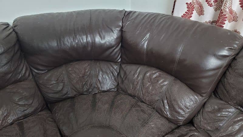 Original leather Sofa set 5 seater or L- Shape with one Recliner seat 14
