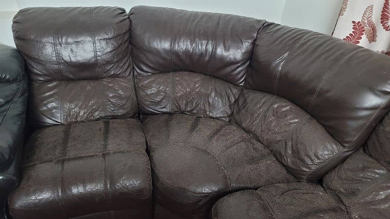 Original leather Sofa set 5 seater or L- Shape with one Recliner seat 16