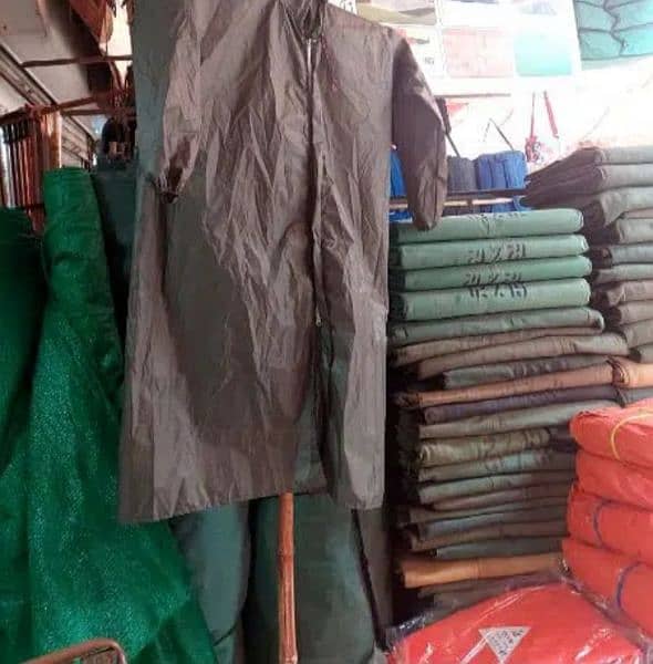 Plastic korian trpal,FOJI trpal, Green net,Labour tents,rain coat suts 9