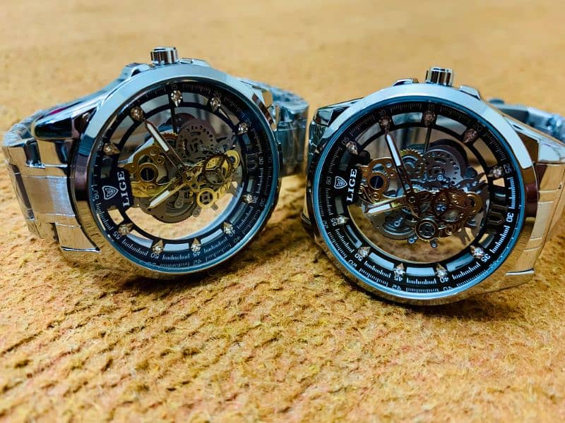 watch LIGE Brand Orignal Watch Fully Automatic Skeleton watch 1