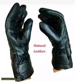 black leather gloves