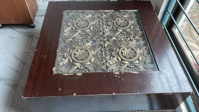 square wooden table, urgent sale. just needs to be polished 3