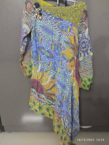 Almirah brand Ka stitch  dress royal blue silk  3 piece size small 8