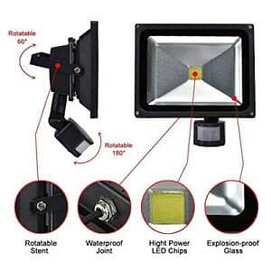 MEIKEE LED Security Floodlight IP66 With Motion Sensor Detector Switch 16