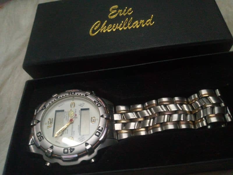 Vintage Eric Chevillard chrono alarm quartz Mens watch 2