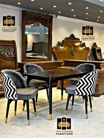 4 seater dining chairs set / Restaurant chairs set / dining table