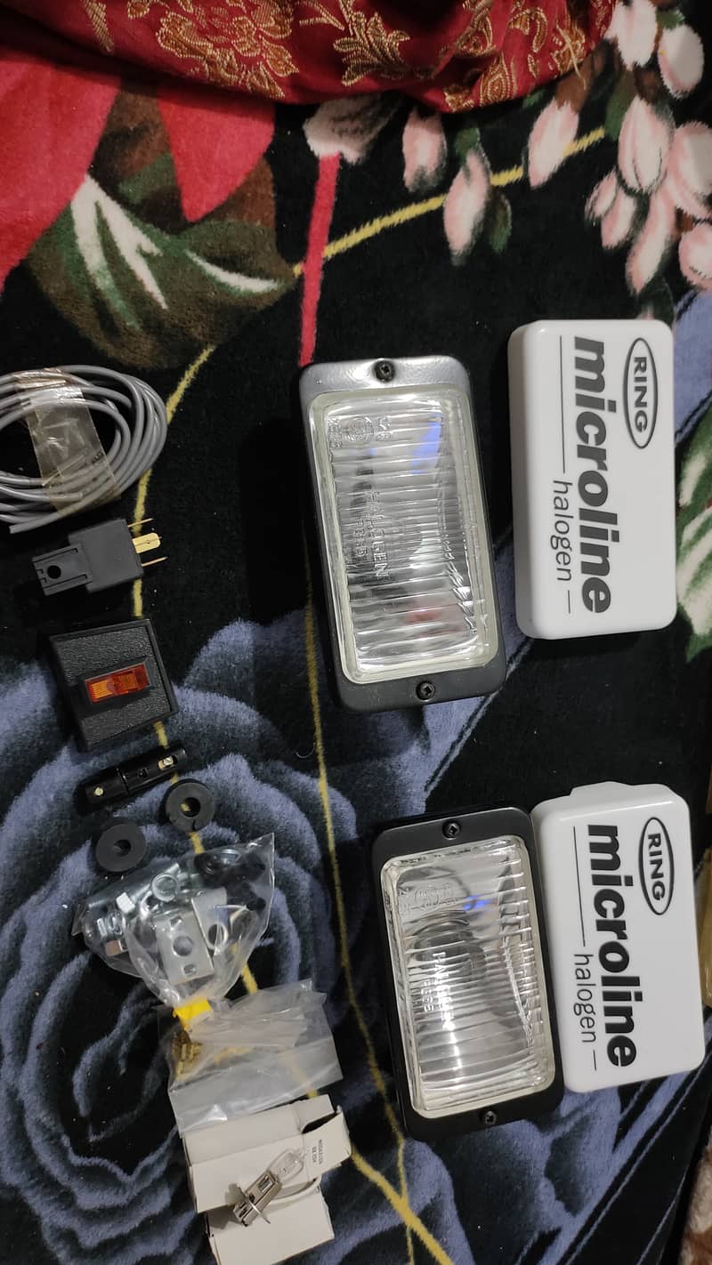 Microline Halogen Fog Lamps/lights 12V with covers UK imported 2