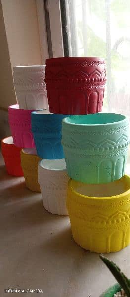 cemented pot different shapes sizes 12