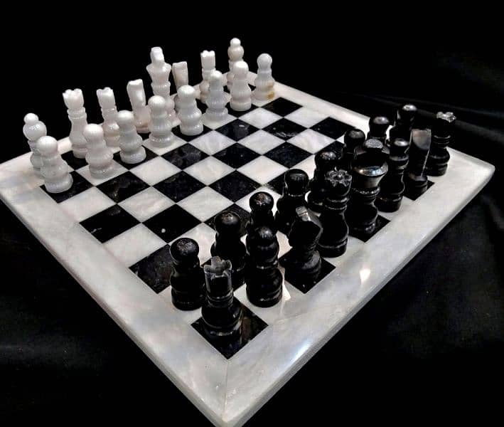 Handcrafted Marble Stone Chess Set ( large size ) Packed in Fancy Box 1