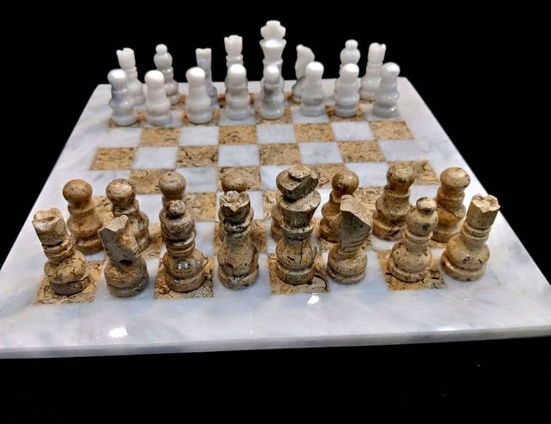 Handcrafted Marble Stone Chess Set ( large size ) Packed in Fancy Box 3