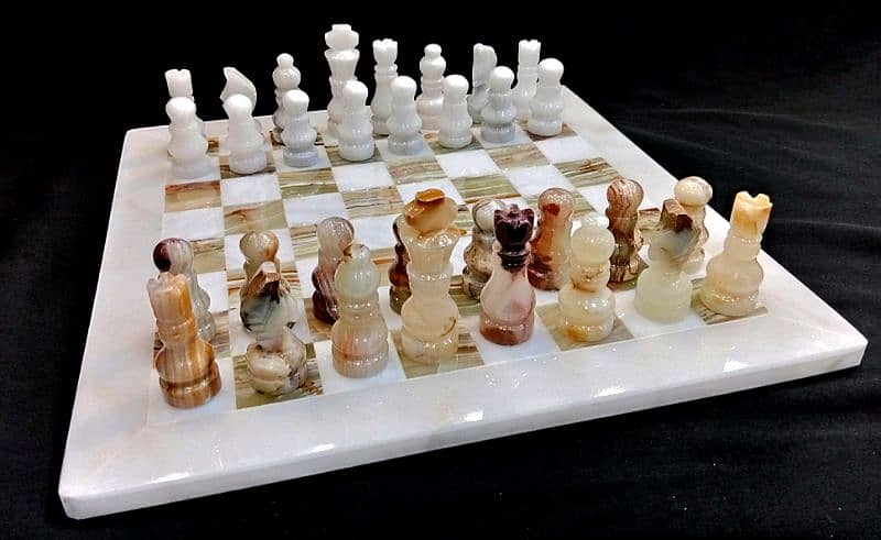 Handcrafted Marble Stone Chess Set ( large size ) Packed in Fancy Box 4