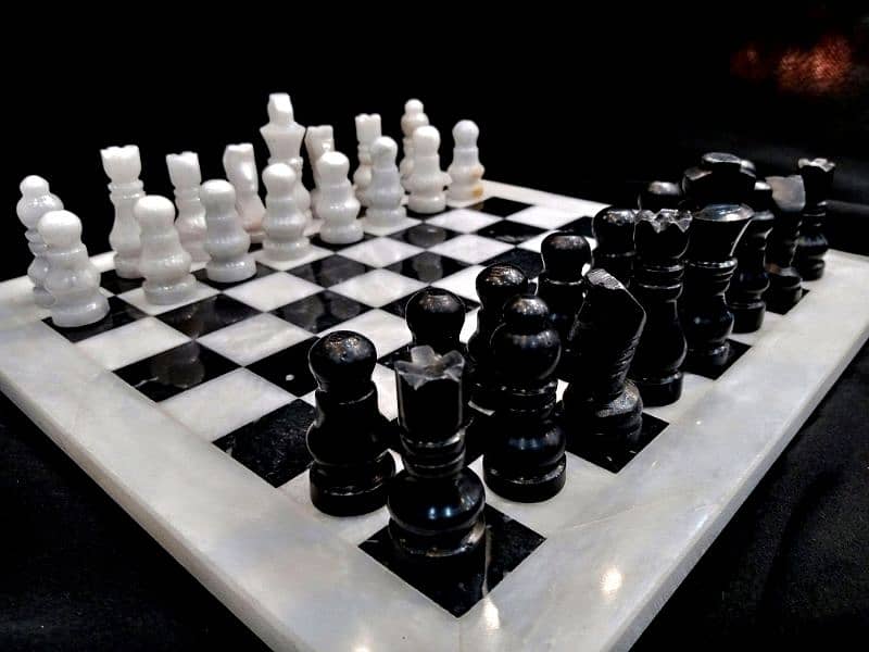 Handcrafted Marble Stone Chess set with fancy Box 0