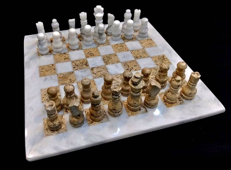 Handcrafted Marble Stone Chess set with fancy Box 1