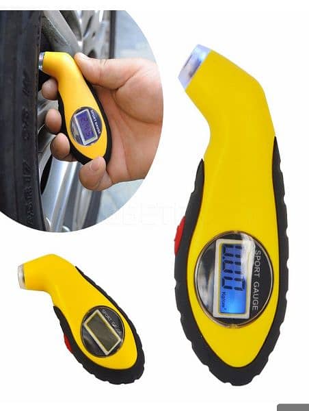 Digital LCD Car Tire Tyre Air Pressure Gauge Meter Yellow at Lowest p 0