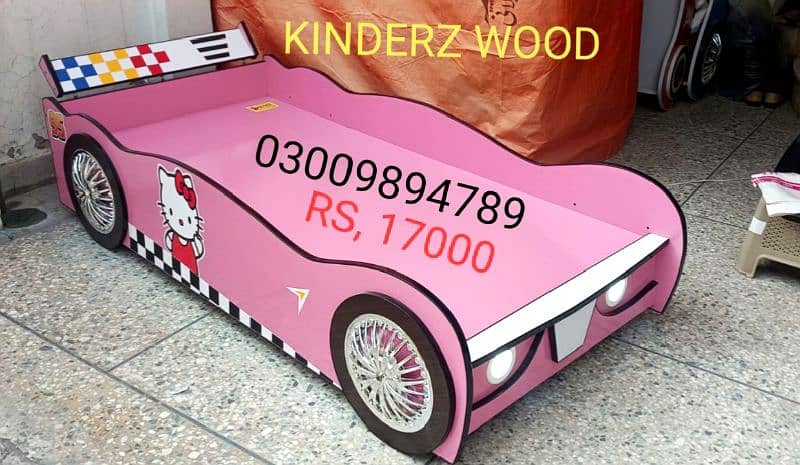 car bed with front and floor led light (KINDERZ WOOD) 5