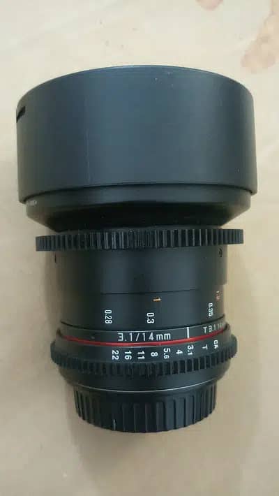 For Cannon Fish Eye Cine Lens Samyang 14mm T3.1 Ultra wide angle lens 7