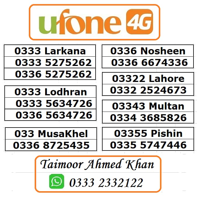 VIP Numbers in Ufone 9