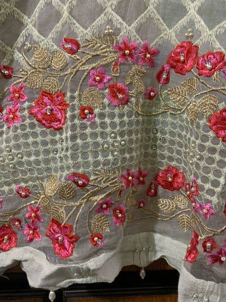 3 piece cotton net dress by Agha NOOR 2