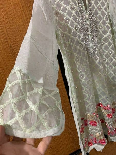 3 piece cotton net dress by Agha NOOR 4