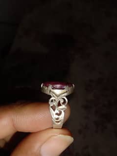 Silver Ring Ruby Stone