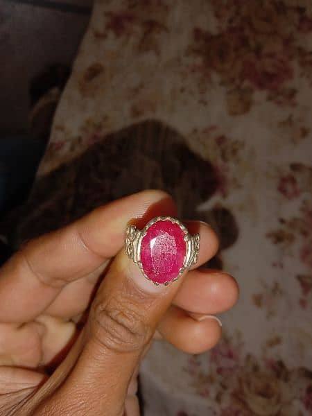 Silver Ring Ruby Stone 2