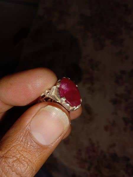 Silver Ring Ruby Stone 3