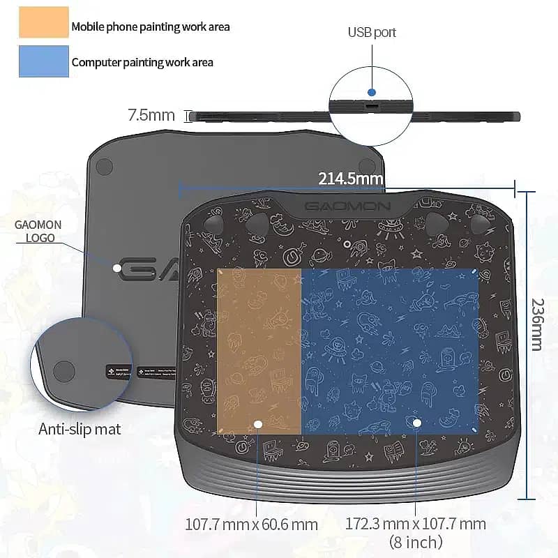 Graphics Drawing Tablet GAOMON S830 Art Animation Digital Board 4