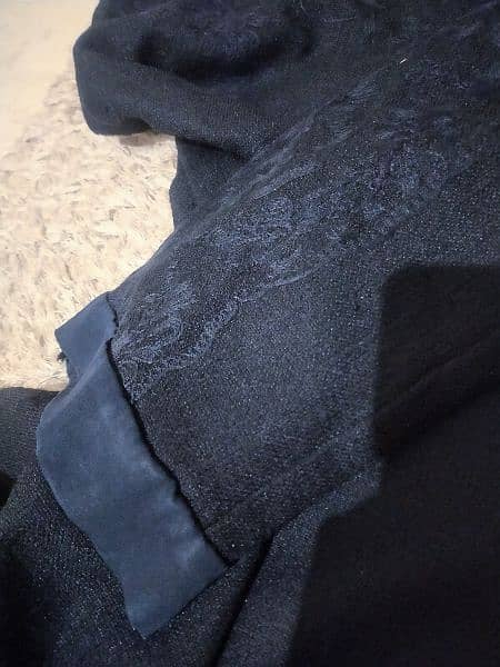 jute fabric black abaya 0