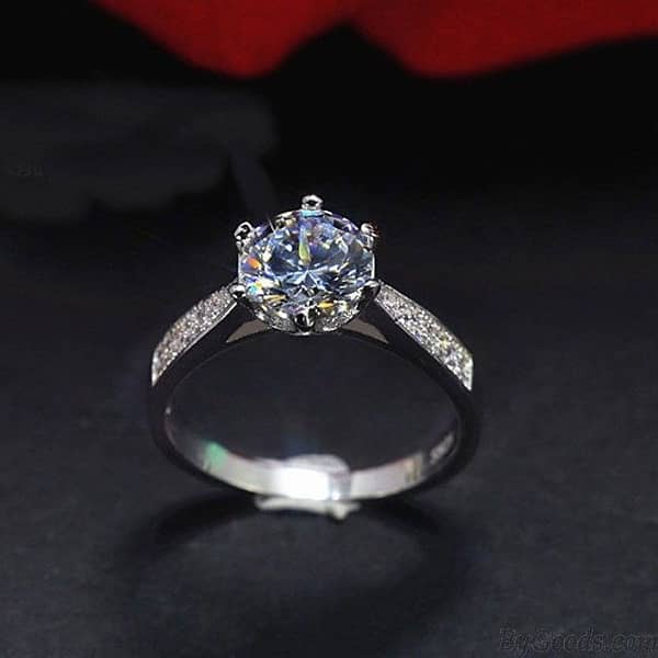 "Sparkling Elegance: Zircon Adorned Sterling Gold Ring" 4