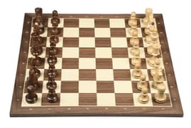 Chess board foldable with three games.