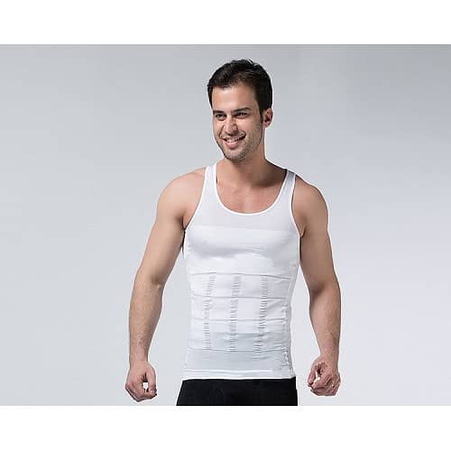 Slim N Lift - Nylon Slimming Vest For Men - White Color 2