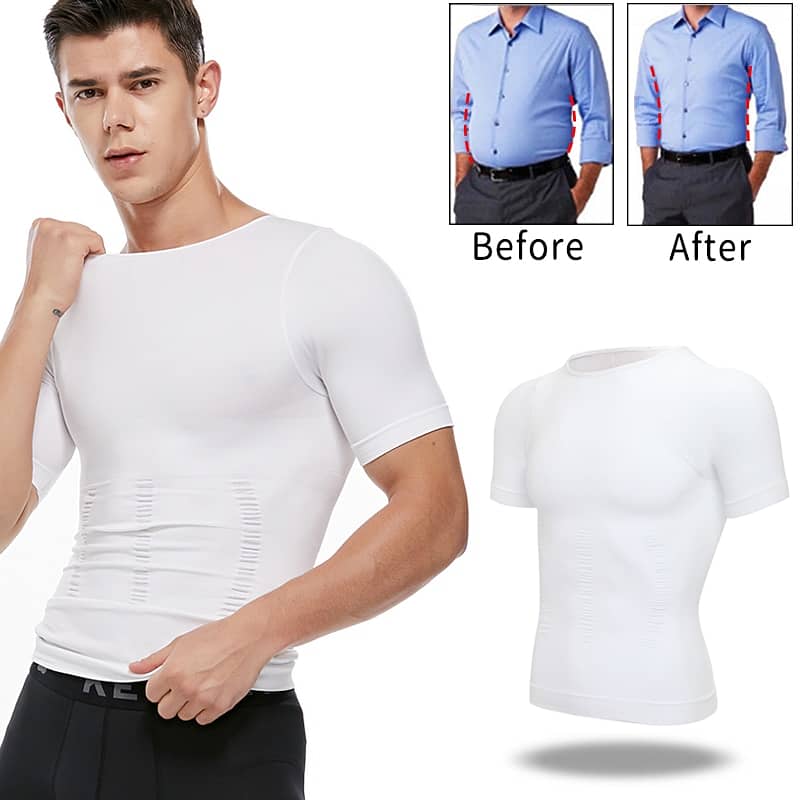 Slim N Lift - Nylon Slimming Vest For Men - White Color 3