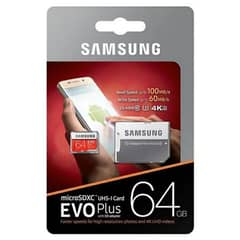 Samsung 64GB memory card in warranty with adopter