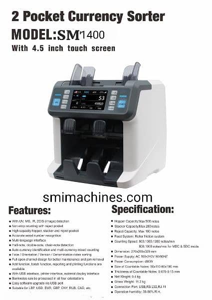 cash counting Mix note counting packet counting with fake detection SM 11
