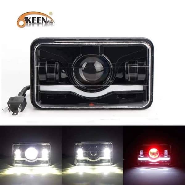 EyeBall Jeep Headlight Square 6x4 Sealed Beam 75W Hi-Low 1 Pc 0